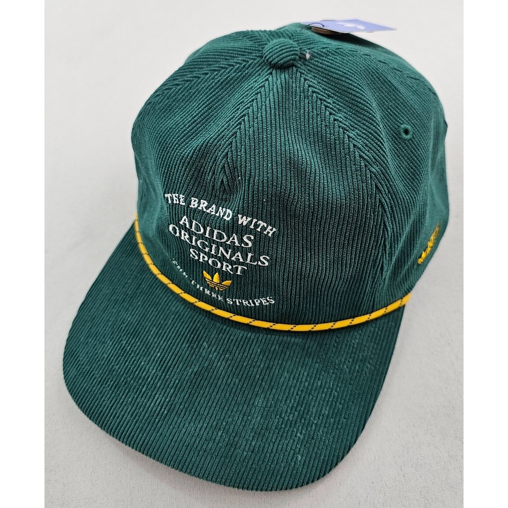 Adidas hat cap logo green yellow corduroy 1949 unisex unfair way strapback OSFA